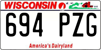 WI license plate 694PZG