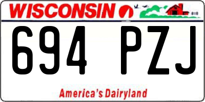 WI license plate 694PZJ