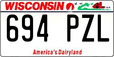 WI license plate 694PZL