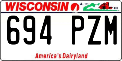 WI license plate 694PZM
