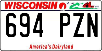 WI license plate 694PZN