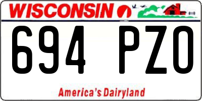 WI license plate 694PZO