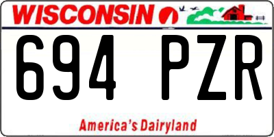 WI license plate 694PZR