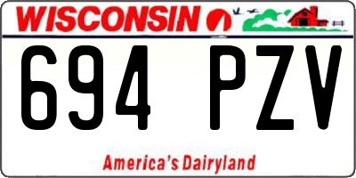 WI license plate 694PZV