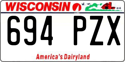 WI license plate 694PZX