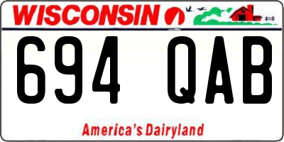 WI license plate 694QAB
