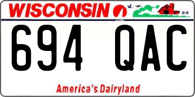 WI license plate 694QAC