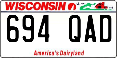 WI license plate 694QAD