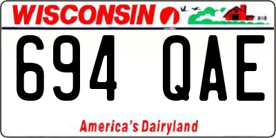 WI license plate 694QAE
