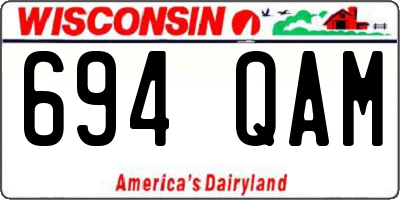 WI license plate 694QAM