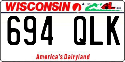 WI license plate 694QLK