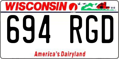 WI license plate 694RGD