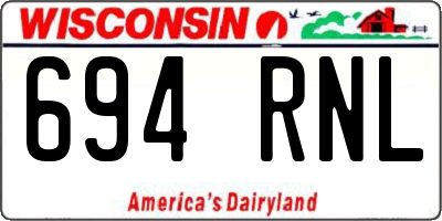 WI license plate 694RNL