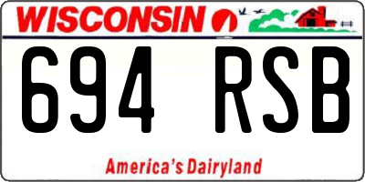 WI license plate 694RSB