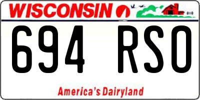 WI license plate 694RSO