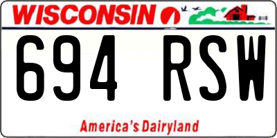WI license plate 694RSW