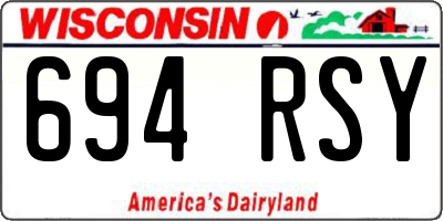 WI license plate 694RSY