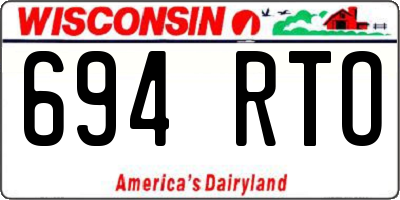 WI license plate 694RTO