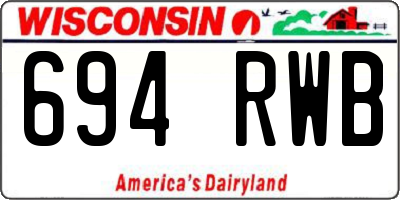 WI license plate 694RWB
