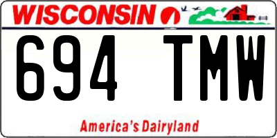 WI license plate 694TMW