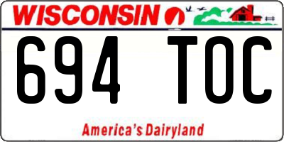 WI license plate 694TOC