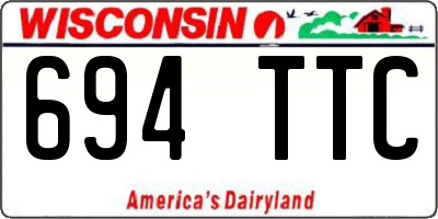 WI license plate 694TTC