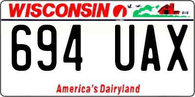 WI license plate 694UAX