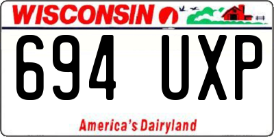 WI license plate 694UXP
