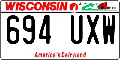 WI license plate 694UXW