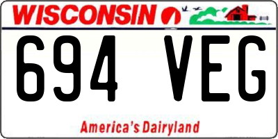 WI license plate 694VEG