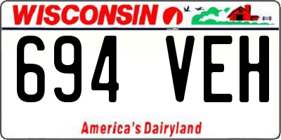 WI license plate 694VEH