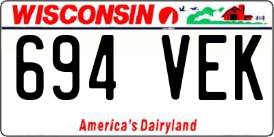 WI license plate 694VEK