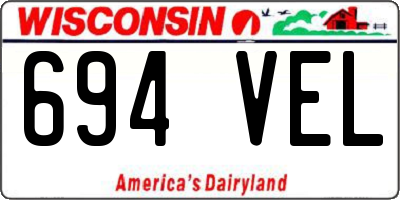 WI license plate 694VEL