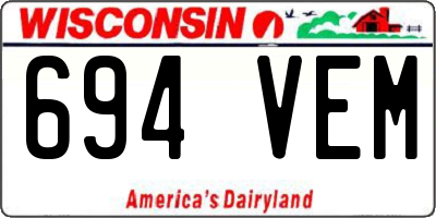 WI license plate 694VEM