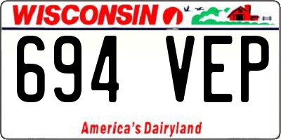 WI license plate 694VEP