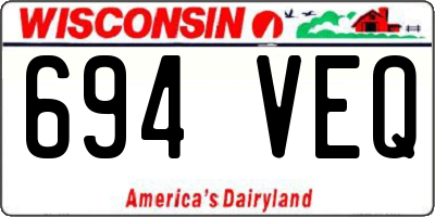 WI license plate 694VEQ