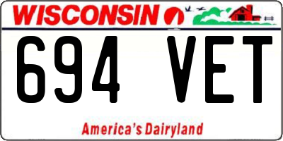 WI license plate 694VET