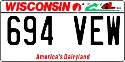 WI license plate 694VEW