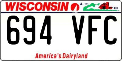 WI license plate 694VFC