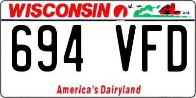 WI license plate 694VFD