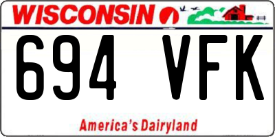 WI license plate 694VFK