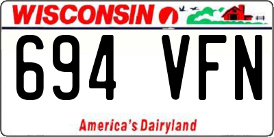 WI license plate 694VFN