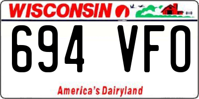 WI license plate 694VFO