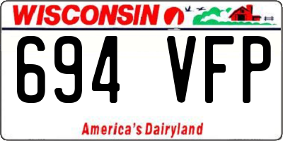 WI license plate 694VFP