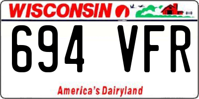 WI license plate 694VFR