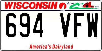 WI license plate 694VFW