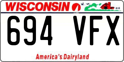 WI license plate 694VFX
