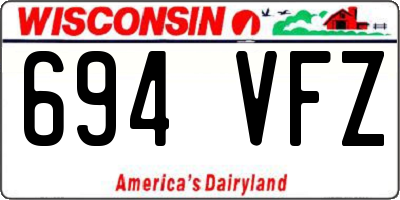 WI license plate 694VFZ