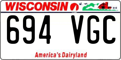 WI license plate 694VGC