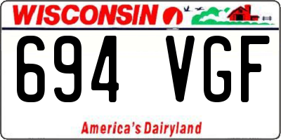 WI license plate 694VGF